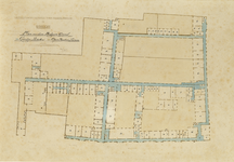 202631 Plattegrond van de begane grond van het complex van de Willem Arntzstichting tussen de Agnietenstraat en de ...
